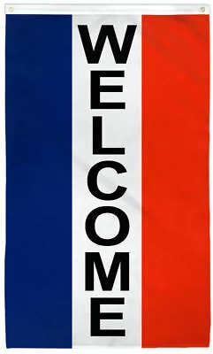 Vertical Welcome Flag 3x5ft Welcome Banner Sign We're Open Now Welcome Vert Flag • $8.88