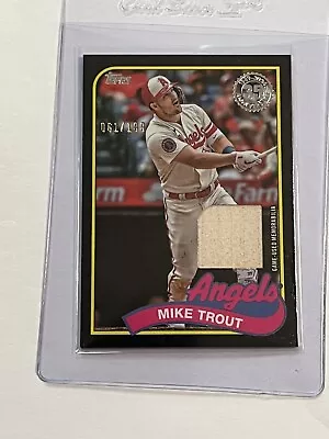 MIKE TROUT 2024 Topps Series 1 1989 BLACK Game Used Relic Bat /199 ANGELS • $24.99