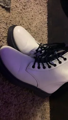 White Boots Black Laces Brand New No Box • $10