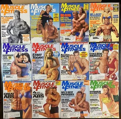 MUSCLE And FITNESS Body Building Magazine 12 Issue LOT All From 1998 & 1999 • $59.95