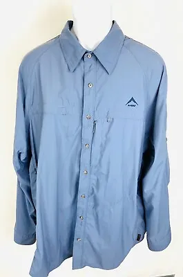 K-Way Technical Design Size 2XL Mens Shirt Long Sleeve Button Down Blue  • $14.40