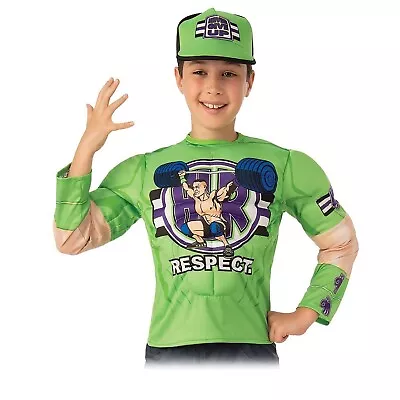 John Cena WWE  Licensed Costume Top Hat Kid Boy Child 6-8 Wrestling Sport Green • $36.95