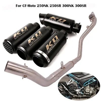 For CF-Moto 300NK 300SR 250NK 250SR Exhaust Tips Black Header Pipe Full System • $176.69