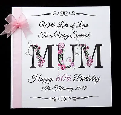 Large 8  X 8  Personalised Birthday Card Mum Mam Nan Nana Gran Wife ANY AGE • £6.79