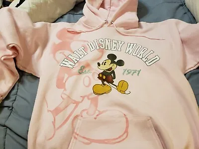 Disneyland Walt Disney World Womens Size Medium Pink Hoodie Mickey Mouse • $17.99