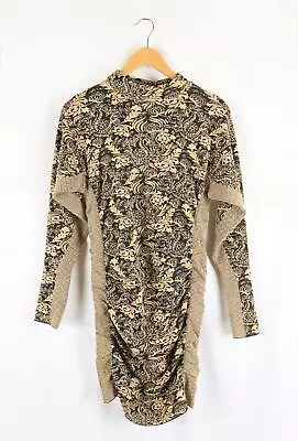 Zara Beige Printed Mini Dress L By Reluv Clothing • $27.50