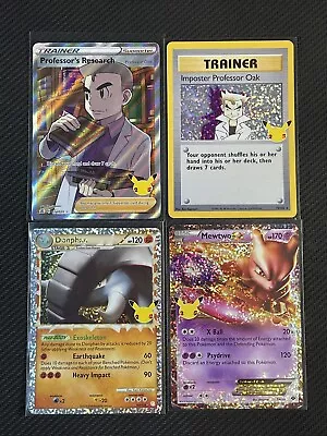 Pokemon Cards X4 Mewtwo Ex Donphan Professor Oak Full Art Celebrations 25 SWSH • $5.50