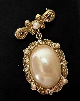 Signed DESIGNER 1928 Gold Tone Faux Pearl Vintage Brooch Jewelry Lot Z • $0.99