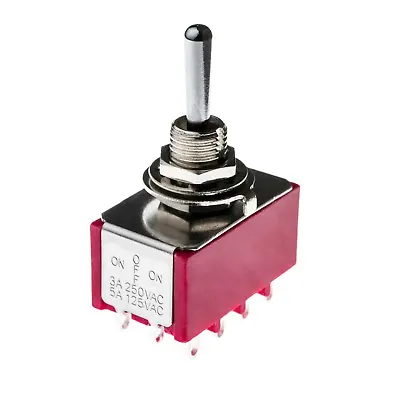 £3.50 • Buy 4PDT Four Pole Latching Mini Flick Toggle Switch On-Off-On Double Throw SW25