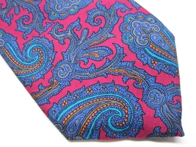 VTG Brooks Brothers Ancient Madder Bright Paisley Pink Blue Silk Tie USA 3.75  • $39.99