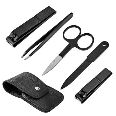 Nail Clipper Set For Men & Women – Travel Nail Care Kit With Black Stainless ... • $19