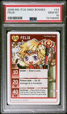 2008 Maplestory FELIX MS ITCG OMG! BOSSES PSA 10 POP 1 GEM MINT Magician • $149.99