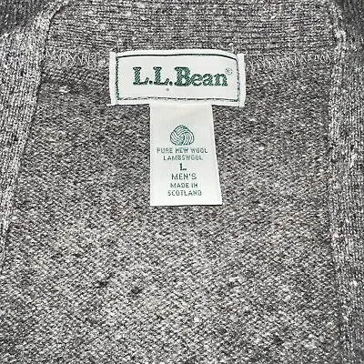 Vintage LL Bean Mens Large Button Sweater Cardigan Lambswool Sleeveless Vest. • $34.99