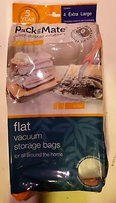 Pack Mate VacuSac Flat Vacuum Storage Space Bags 4 XL Bags • £9.63