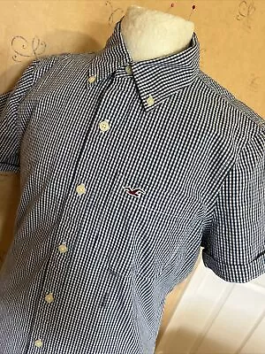 £0.99 • Buy Hollister Shirt Large More Like Med Blue White Check 42 Ch BNWT