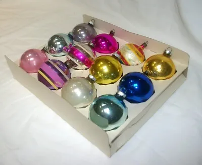 VTG Shiny Brite  Coby Glass Ball Christmas Ornaments 12 - American Made 2 1/2  • $29.95