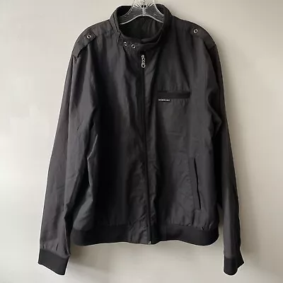 Vintage Members Only Jacket Mens XL Black Iconic Racer Bomber Lightweight • $27.99
