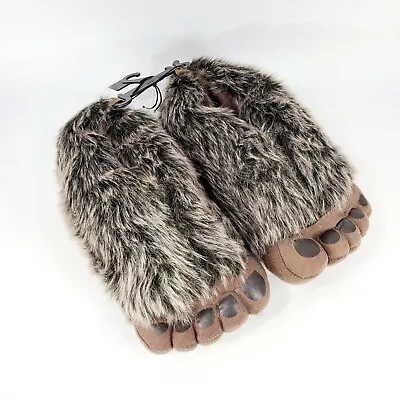 Furry Monster Claw Foot Animal Feet Novelty Slippers Slip On Brown Size 4-5 NEW • $19.99