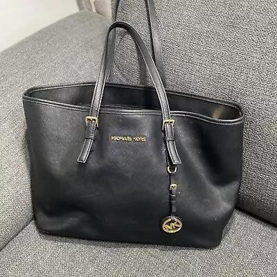 Michael Kors Jet Set Black Saffiano Leather Large Tote Laptop Bag • $59.99