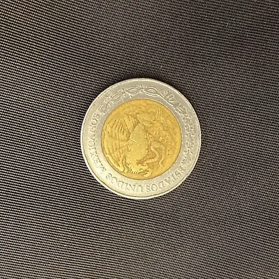 Mexico 1995 - UPSIDE DOWN - 2 Pesos $2 United Mexican States Golden Eagle Snake! • £10