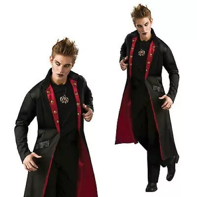 Vampire Coat Blk/Burg Victorian Style Long Fully Lined Frock Coat Costume STD   • $39.98