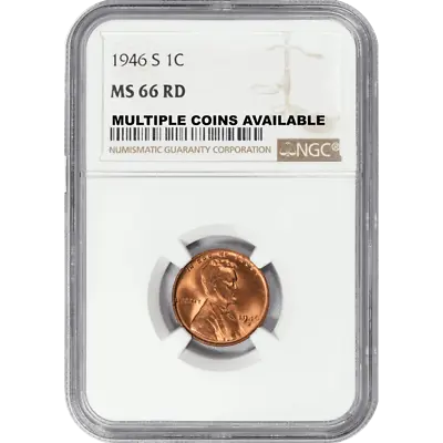 1946-S 1c Lincoln Wheat Cent NGC MS66RD - Red - Multiple Coins Available • $23.99