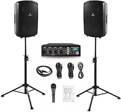 PRORECK MX10 1600W 6-Channel Powered Bluetooth Mixer With 10inch Passive Speaker • $269.99