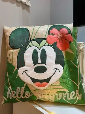 New Disney Store Parks Minnie Mouse Tropical Hideaway Cushion 50x50cm BNWT • £20