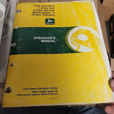 John Deere 7200 4 & 6 Row Planter Operators Manual • $40