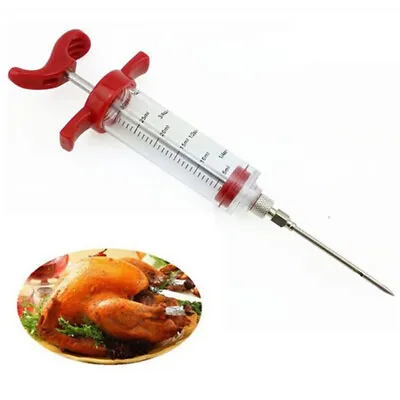 BBQ Marinade Injector Syringe Food Flavor Seasoning Meat Injection Gun Chicken • £7.58