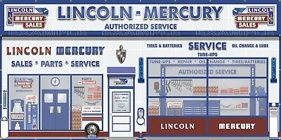 Lincoln Mercury Dealer Sales Service Scene Wall Mural Sign Banner Garage Art • $52.75