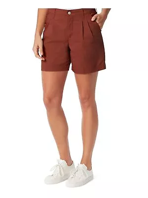GLORIA VANDERBILT Womens Zippered Pocketed Pleated High Waist Shorts • $4.24