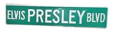 ELVIS PRESLEY BLVD Street Sign Green W White Letters Tin Metal 24  X 5   VINTAGE • $29.95