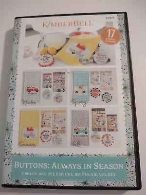 Kimberbell BUTTONS: ALWAYS IN SEASON Machine Embroidery CD ~17 Projects Included • $0.99