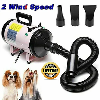 £68.56 • Buy 2800W Dog Cat Pet Hairdryer Grooming Adjustable Wind Speed Temperature Setting