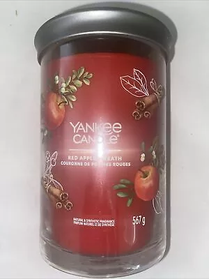 Yankee Candle RED APPLE WREATH 22oz Two Wick Large Tumbler Jar & Lid Candle New • £23.75