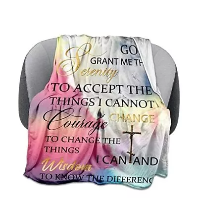 Christian Gifts For Women & Men Religious Blanket 50X40 Inches God Grant Me • $37.72