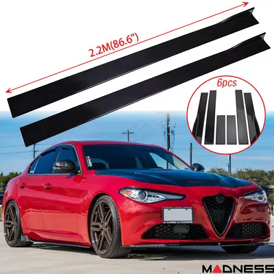 86.6  /2.2M Side Skirt Extension Splitter Rocker Panel Lip For Alfa Romeo Giulia • $89.11