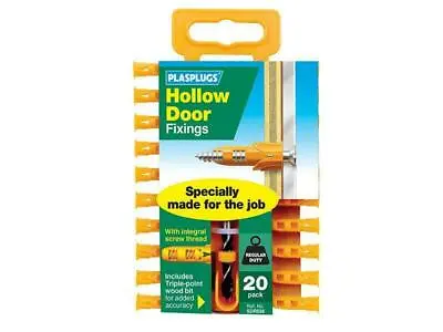 £7.77 • Buy PLASPLUGS Sdr556 Hollow Door Fixings (20) PLASDR556