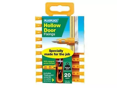 £7.69 • Buy PLASPLUGS Sdr556 Hollow Door Fixings (20) PLASDR556