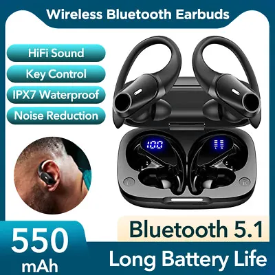 $37.99 • Buy Sweatproof Wireless Bluetooth Earphones Headphones Sport Gym Earbuds Mic LCD