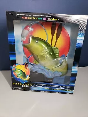 Vintage 2001 Y2K FIBER OPTIC 10”x 9” BASS FISH Trendmasters Light Stand OFX NEW • $45