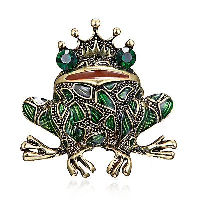 Animal Insects Frog Prince Crystal Brooch Pin Breastpin Women Men Party Jewelry • $2.17