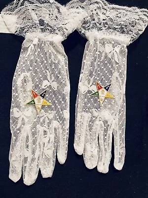  Masonic ( Eastern Star ) Stretch Lace OES Gloves  • $12