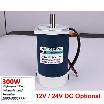 300W 5D300GN DC 12V 24V Micro High-speed Silent Electric Motor 1800RPM 3000RPM • $201.62