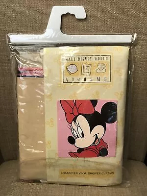 Walt Disney World At Home Shower Curtain Minnie Character Vinyl 72 X72  NEW • $28.95