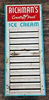 VINTAGE Richmans Country Fresh Ice Cream Sign Menu Board Metal Advertisement • $263.20