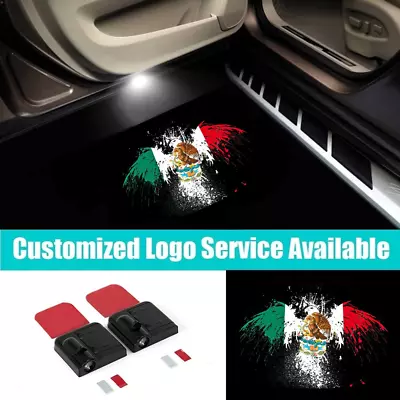 2x Mexican Flag Logo Car Door Led Welcome Courtesy Laser Projector Shadow Lights • $18.99