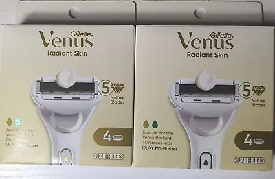 2 Packs Gillette Venus Radiant Skin OLAY Moisturizer 8 Cartridges Nuluxe Blades • $19.99