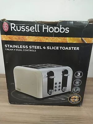 £30.09 • Buy Russell Hobbs Worcester 4 Slice Cream Toaster Extra Wide Stainless Steel Defrost
